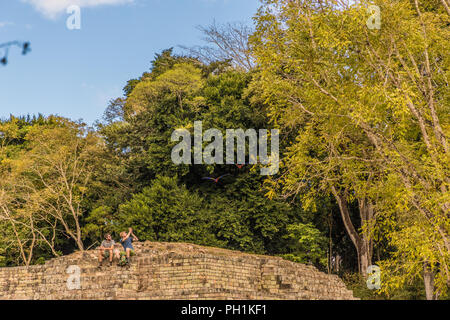 Eine typische Blick auf Ruinen von Copan in Honduras. Stockfoto