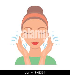 Gesicht Waschen Symbol Im Comic Stil Auf Weissem Hintergrund Skin Care Symbol Vektor Illustration Stock Vektorgrafik Alamy