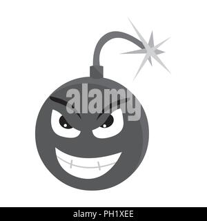 Bombe virus Symbol in Schwarzweiß-Stil auf weißem Hintergrund. Personal Computer Symbol vektor Illustration. Stock Vektor