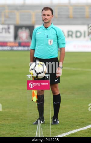 Velika Gorica, Kroatien - 25 th, August 2018: Die erste Fußball-Liga Hrvatski Telekom, Fußballspiel zwischen Hnk Gorica und Rudes auf Gorica Stadion. Stockfoto