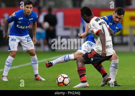 Belo Horizonte, Brasilien. 29 Aug, 2018. Arrascaeta do Cruzeiro bei einem Match zwischen Cruzeiro und Flamengo, gültig für die Copa Libertadores de América im Mineirão Stadium statt. Credit: Daniel Oliveira/FotoArena/Alamy leben Nachrichten Stockfoto