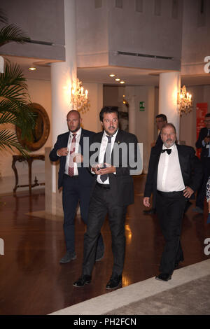 Venedig, Italien. 29 Aug, 2018. 75. Filmfestival von Venedig, Il ministro dell'Interno, an. Matteo Salvini, Arriva al Lido Durante la Mostra del Cinema di Venezia dargestellt: Matteo Salvini Credit: Unabhängige Fotoagentur/Alamy leben Nachrichten Stockfoto