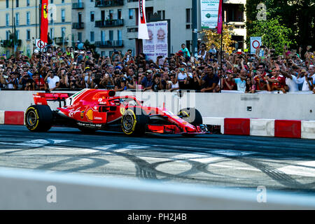 Mailand, Italien, 29. August 2018 - Ferrari F1 Team eine Live Performance bei F1 Mailand Festival - Valeria Portinari Alamy leben Nachrichten Stockfoto