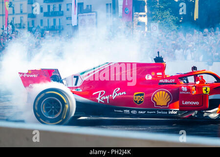 Mailand, Italien, 29. August 2018 - Ferrari F1 Team eine Live Performance bei F1 Mailand Festival - Valeria Portinari Alamy leben Nachrichten Stockfoto