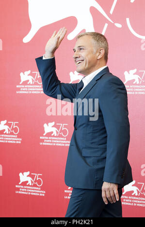 Christoph Waltz bei der Jury Fotoshooting beim 75. Internationalen Filmfestival von Venedig im Palazzo del Casino am 29. August 2018 in Venedig, Italien. | Verwendung weltweit Stockfoto