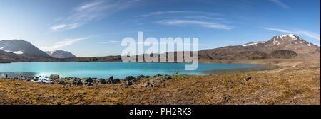 Ansicht des Signehamna, einer natürlichen Bucht und Hafen in Albert ich in Spitzbergen, Svalbard, Norwegen Land. Stockfoto