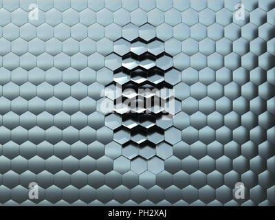 Künstliche sechseckige Fläche Stockfoto