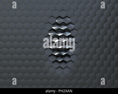 Künstliche sechseckige Fläche Stockfoto