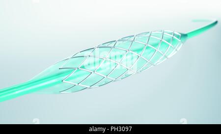 Gefäß-Stents in Nahaufnahme - 3D-Rendering Stockfoto