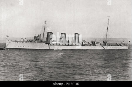 HMS Swift, berühmt für ihre Aktion mit HMS brach in den Kanal in der Schlacht an der Straße von Dover während des Ersten Weltkrieges. Aus dem Buch von Schiffen, veröffentlicht C 1920. Stockfoto