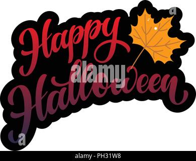 Happy Halloween Hand geschriebenen Text. Design für Print, Plakat, Einladung, t-shirt. Vector Illustration Stock Vektor