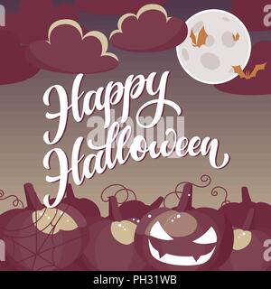Happy Halloween Hand geschriebenen Text in rtro Stil. Design für Print, Plakat, Einladung, t-shirt. Vector Illustration Stock Vektor