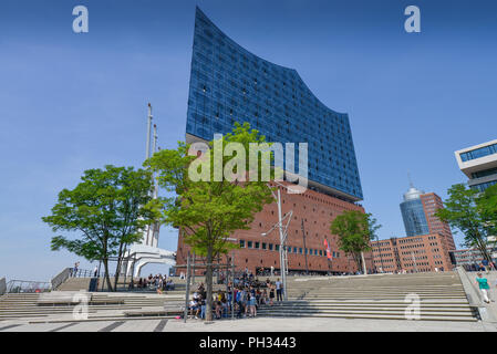 Elbphilharmonie, Platz der Deutschen Einheit, Hafencity, Hamburg, Deutschland Stockfoto