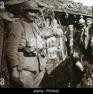 Front in Berry-au-Bac, Nordfrankreich, c 1914 - c 1918. Artist: Unbekannt. Stockfoto