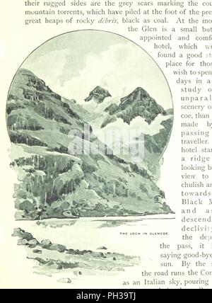 Bild von Seite 177 "Berg, Moor und Loch" durch Kugelschreiber und Bleistift illustriert, auf der Route der West Highland Railway". Stockfoto