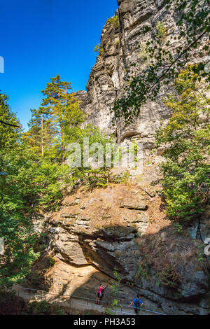 Böhmische Schweiz, auch als Böhmische Schweiz bekannt, ist eine malerische Region im Nordwesten der Tschechischen Republik. Stockfoto