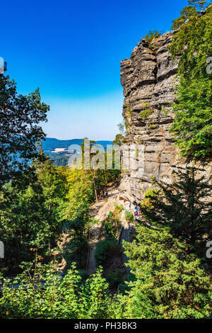 Böhmische Schweiz, auch als Böhmische Schweiz bekannt, ist eine malerische Region im Nordwesten der Tschechischen Republik. Stockfoto