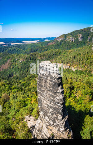 Böhmische Schweiz, auch als Böhmische Schweiz bekannt, ist eine malerische Region im Nordwesten der Tschechischen Republik. Stockfoto