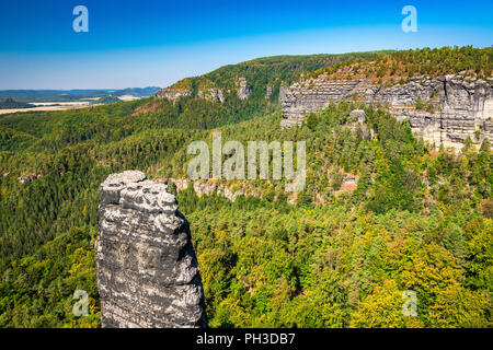 Böhmische Schweiz, auch als Böhmische Schweiz bekannt, ist eine malerische Region im Nordwesten der Tschechischen Republik. Stockfoto