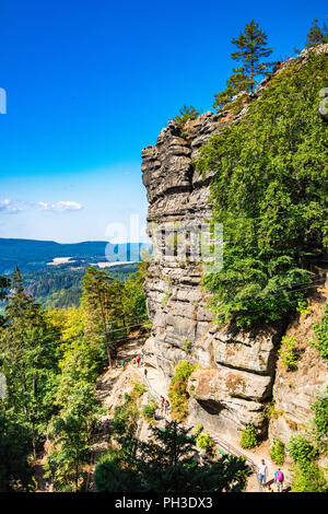 Böhmische Schweiz, auch als Böhmische Schweiz bekannt, ist eine malerische Region im Nordwesten der Tschechischen Republik. Stockfoto