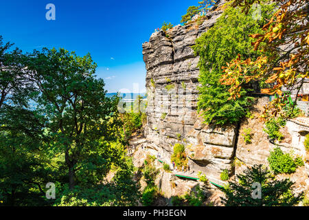 Böhmische Schweiz, auch als Böhmische Schweiz bekannt, ist eine malerische Region im Nordwesten der Tschechischen Republik. Stockfoto