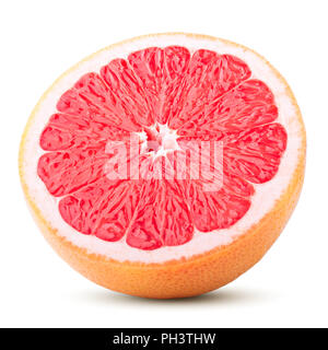 Grapefruit auf weißem Hintergrund, Beschneidungspfade, volle Tiefenschärfe Stockfoto