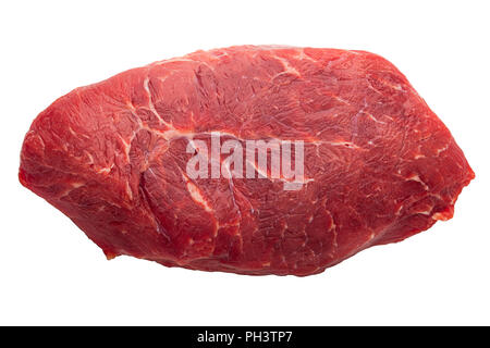 Ribeye Steak, auf weißem Hintergrund, Beschneidungspfade, volle Tiefenschärfe Stockfoto