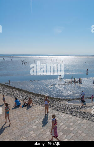 Wattenmeer an der Familie Lagune Perlebucht oder familienlagune Perlebucht, Holiday Resort, Büsum, Dithmarschen, Schleswig-Holstein, Deutschland, Europa Stockfoto