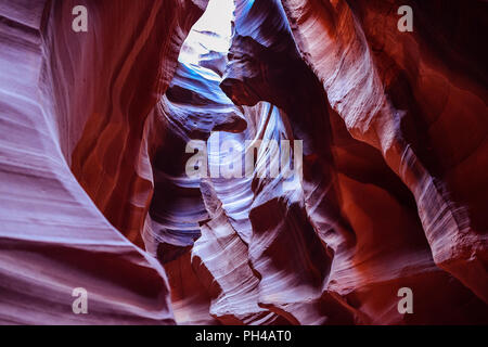 U-Sandstein Felsformationen in den Antelope Canyon - in der Nähe von Page, Arizona Stockfoto