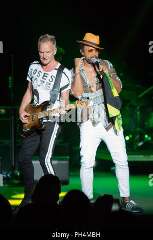 Sting und Shaggy live in Konzert im Auditorium Parco della Musica Mit: Sting, Shaggy, Wo: Rom, Latium, Italien Wann: 28 Aug 2018 Quelle: IPA/WENN.com ** Nur für die Veröffentlichung in Großbritannien, den USA, Deutschland, Österreich, Schweiz zur Verfügung. Keine Web verwenden. Keine Zeitungen.** Stockfoto