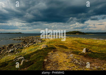 Küste des Weißen Meeres am Bolschoi Solovetsky Island, Russland. Stockfoto