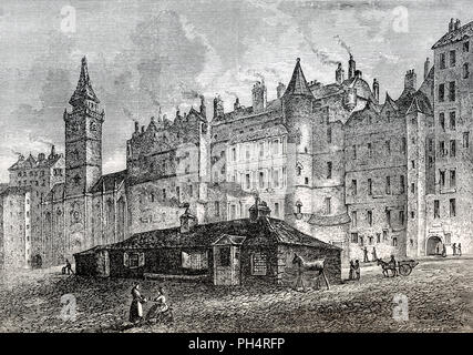 Die Edinburgh City Guard House, High Street, Royal Mile, Edinburgh, Schottland, 19. Jahrhundert Stockfoto