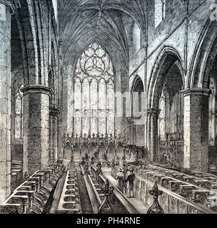 St Giles' Cathedral im Innenraum, hoher Kirk von Edinburgh, Schottland, 19. Jahrhundert Stockfoto