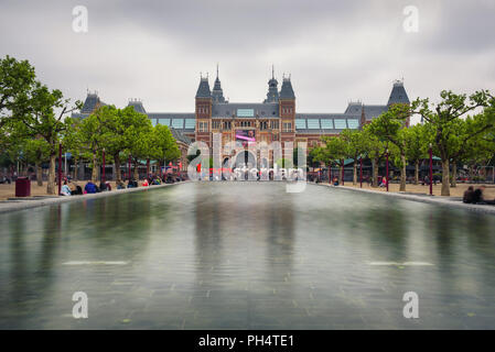 Rijksmuseum mit den Worten ich Amsterdam Stockfoto