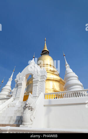 Die Chedi und Stupas im Wat Suan Dok, Chiang Mai, Thailand. Stockfoto