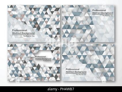 Moderne abstrakt Hintergrund im Polygon Form. Satz von Template Design in blauen und weißen Ton für Business Presentation, Abdeckung, Broschüre, Verpackung und w Stock Vektor
