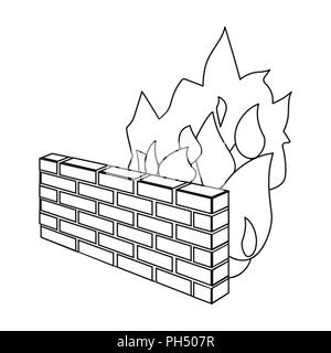 Firewall Symbol in Grobentwurf auf weißem Hintergrund. Hacker und Hacking symbol Vektor Illustration. Stock Vektor