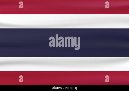Neue Art Flagge Thailand Land mit Rot, Blau und Weiß. Stock Vektor