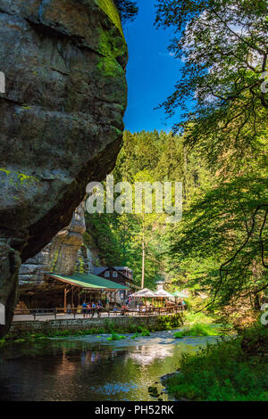 Die Kamnitz Schlucht in Sächsisch-böhmische Schweiz, Tschechische Republik Stockfoto