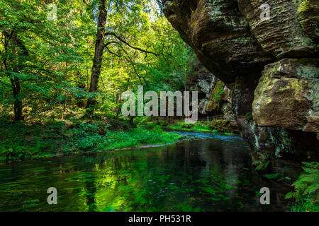 Die Kamnitz Schlucht in Sächsisch-böhmische Schweiz, Tschechische Republik Stockfoto