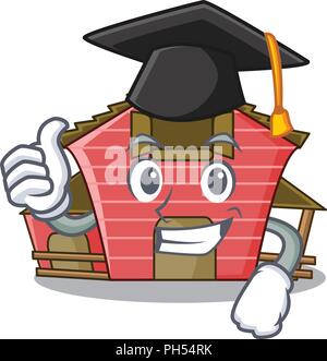 Staffelung eine rote Barn House Charakter cartoon Vector Illustration Stock Vektor