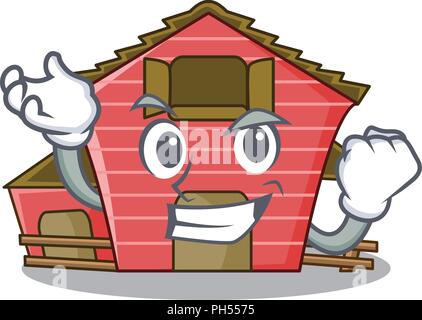 Erfolgreiche a Red Barn House Charakter cartoon Vector Illustration Stock Vektor