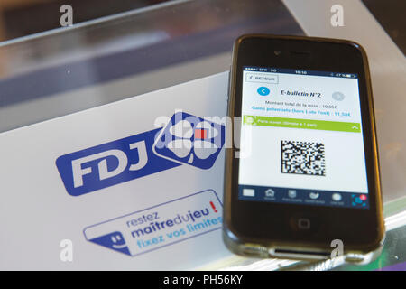 FDJ (French National Lottery operator) Tickets Stockfoto