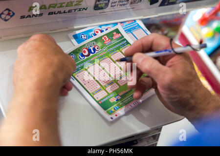 FDJ (French National Lottery operator) Tickets Stockfoto