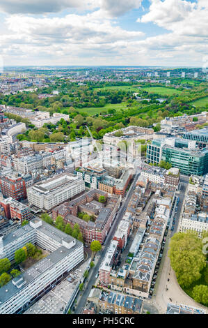 Fitzrovia und Regent's Park - Luftaufnahme vom BT Tower Stockfoto