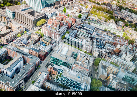 UCLH und Central London - Luftaufnahme vom BT Tower Stockfoto