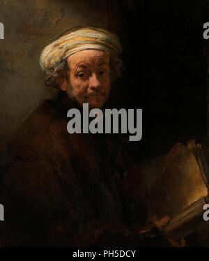 Rembrandt Harmenszoon van Rijn, 1606-1669, deutscher Künstler. Selbstportrait als der Apostel Paulus. Malerei vom 1661. Rijksmuseum, Amsterdam, Niederlande. Stockfoto