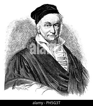 Gauss, Karl Friedrich (30. April 1777 geboren, starb am 23. Februar 1855), Stockfoto