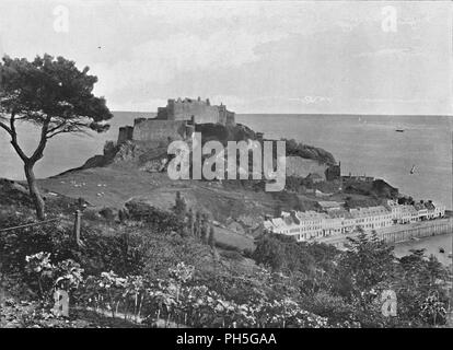 "Mont Orgueil Castle, Jersey', c 1896. Künstler: Carl Norman. Stockfoto