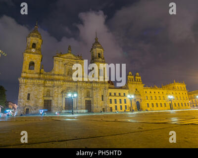 Bolivar-Platz und die Kathedrale - Bogotá, Kolumbien Stockfoto